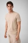 T-Shirt GUESS "PRAT", Herren, Gr. S, beige (beige blanco), Jersey, Obermaterial: 95%