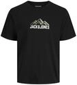 T-Shirt JACK & JONES "JJROCHE TEE SS CREW NECK", Herren, Gr. L, schwarz, Jersey,