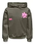 KIDS ONLY Kapuzensweatshirt KOGHOLLA L/S HOOD PRINTED SWT Baumwollmischung gr&uuml;n