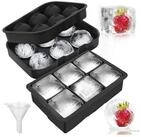 LuxusKollektion Eisw&uuml;rfelform Eisw&uuml;rfelformen Silikonkugeln Deckel Whiskey 6...