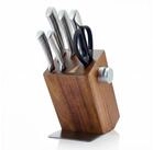Arendo Messerblock 6-teilig mit Holzblock & Edelstahl Messern, inkl. Sch&auml;rfer...