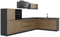 Vicco Winkelk&uuml;che R-Line, Artisan-Eiche/Anthrazit, 347 x cm Arbeitsplatte...