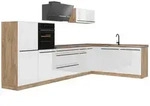 Vicco Winkelk&uuml;che R-Line, Wei&szlig; Hochglanz/Goldkraft Eiche, 347 x cm...