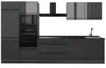 Vicco K&uuml;chenzeile R-Line, Anthrazit Hochglanz/Anthrazit, 340 cm Arbeitsplatte