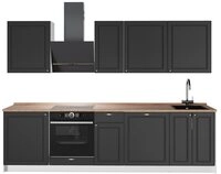 Vicco K&uuml;chenzeile Fame-Line, Anthrazit-Gold Landhaus/Wei&szlig;, 280 cm, AP Eiche