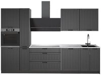 Vicco K&uuml;chenzeile Fame-Line, Dunkelgrau/Anthrazit, 310 cm, AP Marmor