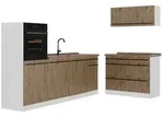 Vicco K&uuml;chenzeile R-Line, Artisan-Eiche/Wei&szlig;, 220 cm ohne Arbeitsplatte braun