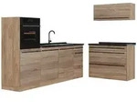 Vicco K&uuml;chenzeile R-Line, Sonoma/Goldkraft Eiche, 220 cm ohne Arbeitsplatte...