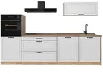 Vicco K&uuml;chenzeile R-Line, Wei&szlig; Landhaus/Goldkraft Eiche, 280 cm Arbeitsplatte