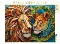 CALVENDO Puzzle CALVENDO Puzzle L&ouml;wen in Quilling Technik, 1000 Teile...