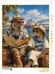 CALVENDO Puzzle CALVENDO Puzzle Tiger und Leopard unterwegs in Australien, 1000