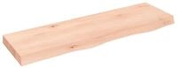 vidaXL Regal Wandregal 100x30x(2-6) cm Massivholz Eiche Unbehandelt, 1-tlg.