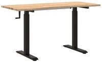 vidaXL Schreibtisch Schreibtisch Schwarz und Natur 140 x 60 cm Massivholz Eiche