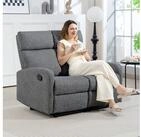 HOMCOM Relaxsessel 2-Sitzer Liegesessel mit Liegefunktion, Grau (TV Sessel mit