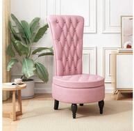 vidaXL Stuhl vidaXL HoherR&uuml;ckenstuhl Rosa 56,5 x 70 x 110 cm Samt