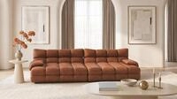 KAWOLA Big-Sofa AMIA, Big Sofa Lederfaserstoff cognac