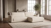 KAWOLA Ecksofa MARLIN, Ecksofa Stoff beige Longchair rechts