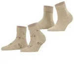Esprit Kurzsocken Esprit Soft Blooms 2-Pack Damen (2-Paar) braun 35-38