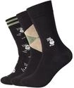 Camano Socken (3 Paar) mit festlich gestalteten Paaren schwarz 39-42