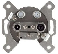 S-Conn Antennensteckdose Antennendose, BK+2 SAT, Stich R&uuml;ck., 1dB, 4-fach
