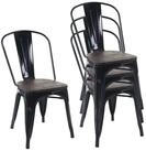 MCW Stapelstuhl MCW-A73-Ho (Set, 4 St), 4er-Set, stapelbar, Querstreben f&uuml;r