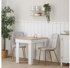 Homestyle4u Esstisch K&uuml;chentisch Tisch 90x60 cm Wei&szlig; Eiche Holz...