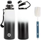 LuxusKollektion Trinkflasche Trinkflasche Edelstahl Magnetdeckel BPAfrei Sport