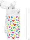LuxusKollektion Trinkflasche Trinkflasche Edelstahl 420ml Kinder Strohhalm...