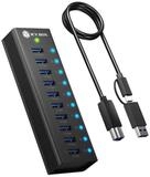 ICY BOX USB-Verteiler Hub 10-Port IcyBox USB 3.2 IB-AC6110a mit USB...