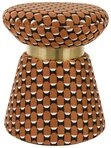 Trendm&ouml;bel24 Barhocker Hocker Pin mit braunem Muster und goldenem Rand,...