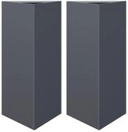 vidaXL Blumentopf Pflanzk&uuml;bel 2 Stk. Anthrazit Dreieckig 40x34,5x75 cm Stahl...