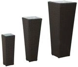 vidaXL Pflanzk&uuml;bel 30 x 30 x 80 cm Pflanzk&uuml;bel Set f&uuml;r Outdoor 3 pcs Schwarz