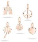 Tamaris Anh&auml;nger Set Multipack All About Beads Regenbogen Peace-Zeichen Palme