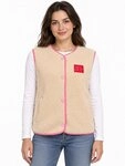 Zwillingsherz Pl&uuml;schweste "Patch" &auml;rmellos, pink eingefasste Kanten,...