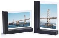 LuxusKollektion Bilderrahmen-Set Bilderrahmen 2er Doppelseitig Glas MDF Sockel