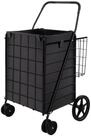 COSTWAY Einkaufstrolley, 120L mit abnehmbarer Tasche & 2 K&ouml;rben klappbar