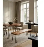 KADIMA DESIGN Sitzbank Esszimmer Sitzbank BAGLI Massiv-Holz Akazie 120 x 45 x...