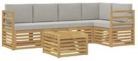 vidaXL Gartenlounge-Set Outdoor-Sofagarnitur 6 stk. Wei&szlig; und Hellgrau...