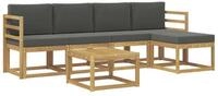 vidaXL Gartenlounge-Set Outdoor-Sofagarnitur 6 stk. Wei&szlig; und Anthrazit, (6-tlg)