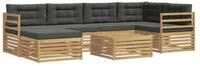 vidaXL Gartenlounge-Set Outdoor-Sofagarnitur 7 stk. Wei&szlig; und Anthrazit, (7-tlg)