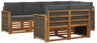 vidaXL Gartenlounge-Set Outdoor-Sofagarnitur 6 stk. Natur und Anthrazit, (6-tlg)