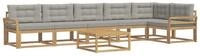 vidaXL Gartenlounge-Set Outdoor-Sofagarnitur 7 stk. Wei&szlig; und Hellgrau...