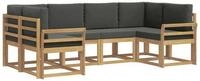 vidaXL Gartenlounge-Set Outdoor-Sofagarnitur 6 stk. Wei&szlig; und Anthrazit, (6-tlg)