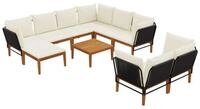 vidaXL Sofaelement 10 stk. Massives nholz & Seil Natur (10 St)