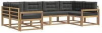vidaXL Gartenlounge-Set Outdoor-Sofagarnitur 6 stk. Wei&szlig; und Anthrazit, (6-tlg)