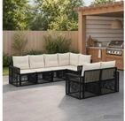 vidaXL Gartenlounge-Set vidaXL Gartensofa-set 7 stk. 7-Sitzanzahl Schwarz und