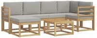 vidaXL Gartenlounge-Set Outdoor-Sofagarnitur 7 stk. Wei&szlig; und Hellgrau, (7-tlg)