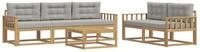 vidaXL Gartenlounge-Set Outdoor-Sofagarnitur 6 stk. Wei&szlig; und Hellgrau, (6-tlg)