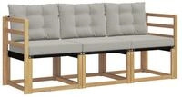 vidaXL Gartenlounge-Set Outdoor-Sofagarnitur 3 stk. Wei&szlig; und Hellgrau, (3-tlg)