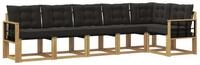 vidaXL Gartenlounge-Set Outdoor-Sofagarnitur 6 stk. Wei&szlig; und Schwarz, (6-tlg)